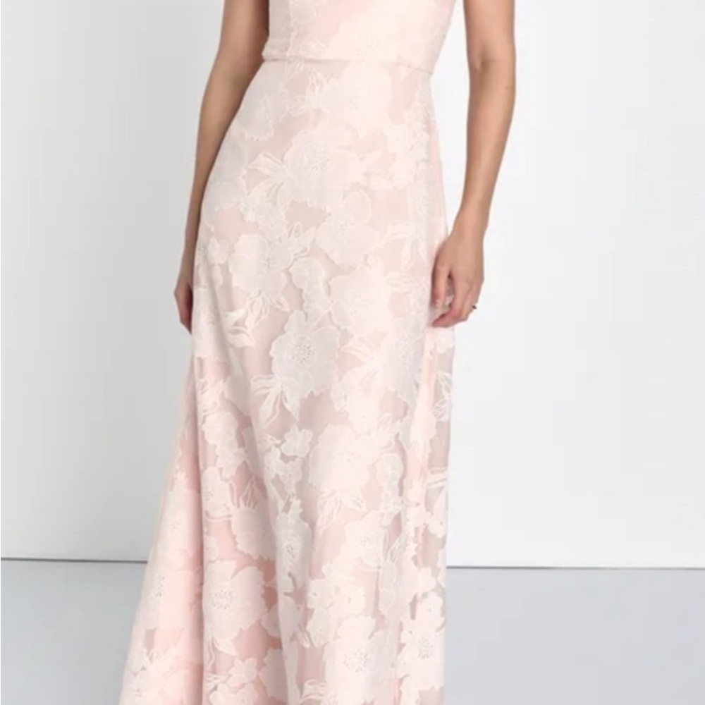 Lulu's Blush Floral Maxi Dress